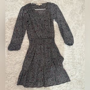 Mk knee length pattern smocked waist dress